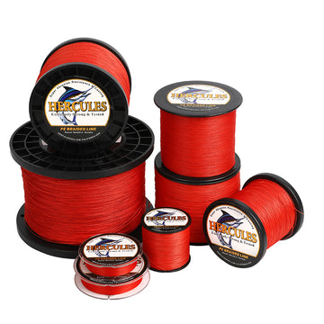 1500M 1640Yds Red 10lb-200lb HERCULES PE braid Fishing Line 8 Strands HERCULES